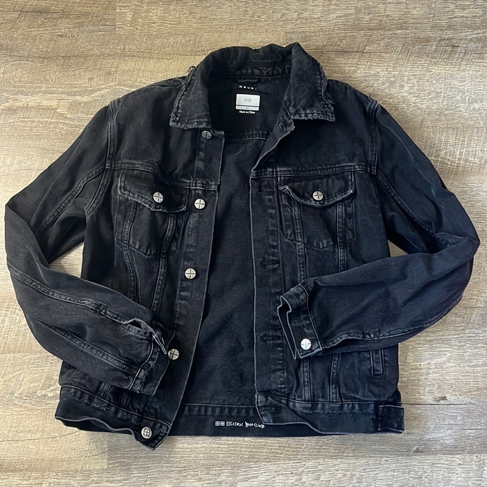 KSUBI Black Denim Jacket Size Medium